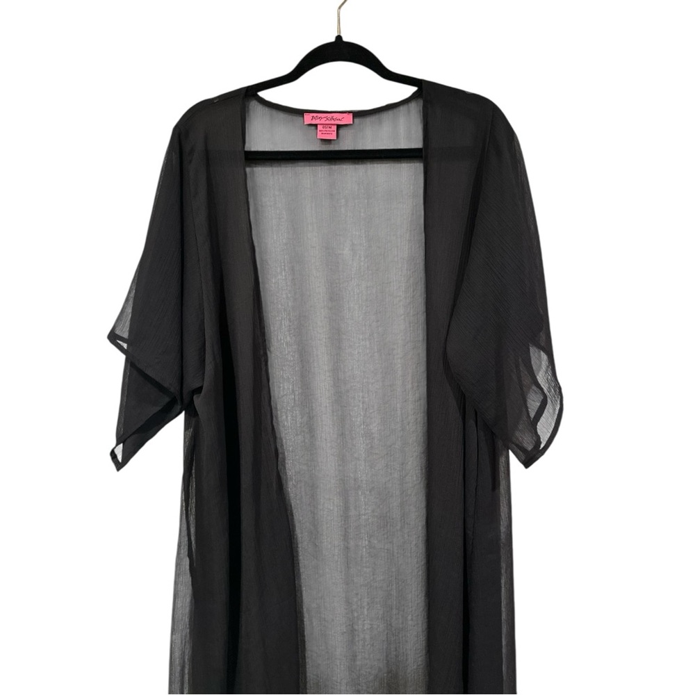 Betsey Johnson Black Sheer Open Kimono - Picture 4 of 6